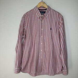 Ralph Lauren Custom Fit Men’s Button Down Red White Blue Sz XL